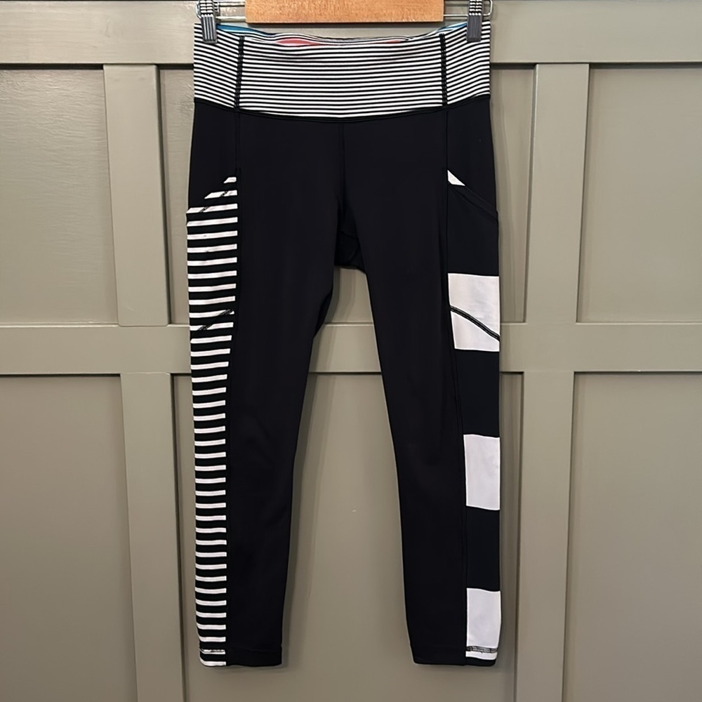 Lululemon Seawheeze 2014 Limited Edition Crop Running Tights Leggings Size 6
